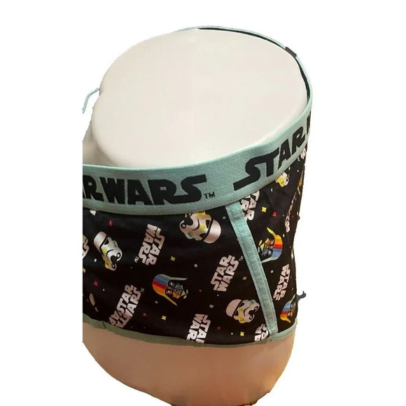 Star Wars + 3 Character Heads Graphic Logo Name Waistband Cotton Cheeky Panties - Picture 3 of 6